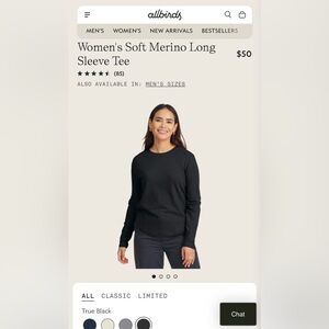 Allbirds brand - Women's Black Long Sleeve Top L
